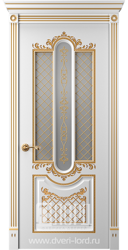 Лорд Межкомнатная дверь Прима 2 ДО Патина золото, арт. 23302 - фото №1